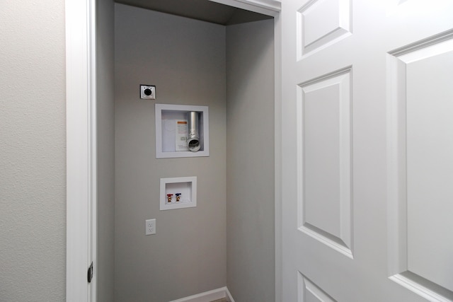 washroom featuring hookup for a washing machine and electric dryer hookup