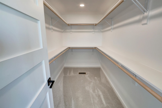 spacious closet featuring carpet flooring