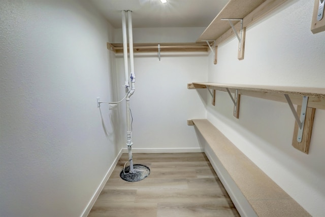 spacious closet with hardwood / wood-style floors