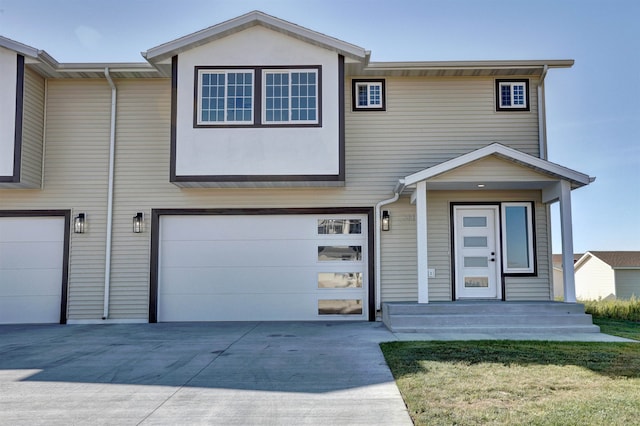 view of front of house with a garage