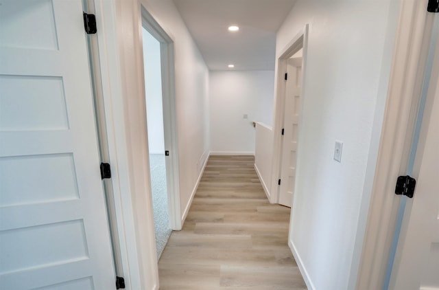 hall featuring light wood-type flooring