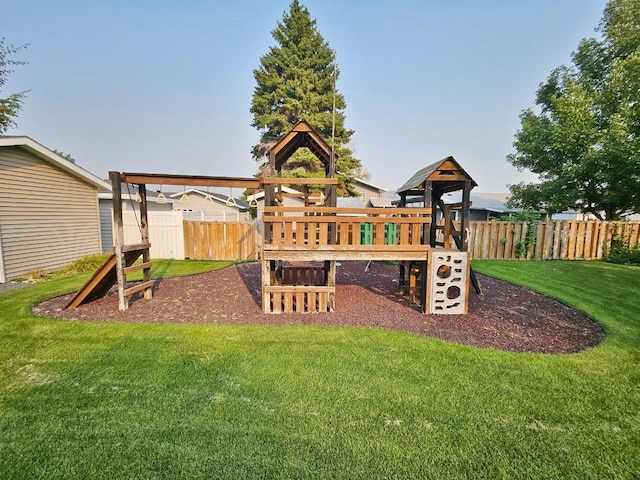 view of playground featuring a yard