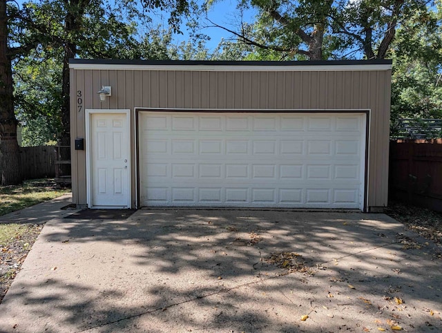 view of garage