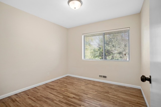 spare room featuring wood-type flooring