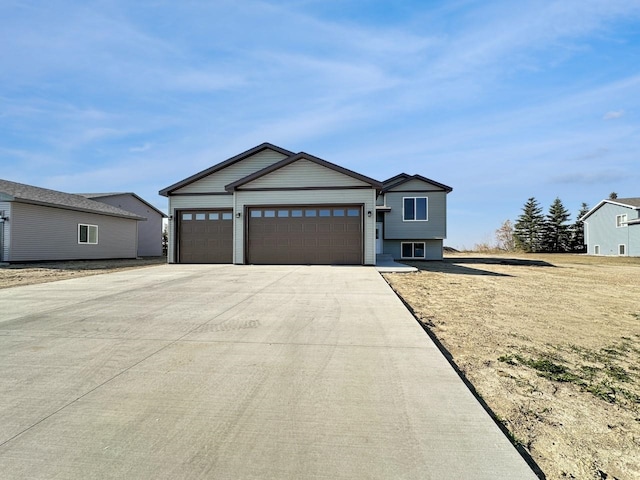 view of front of house with a garage