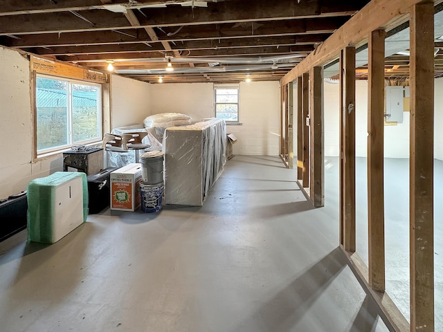 basement featuring a wealth of natural light