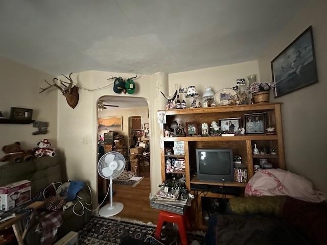 miscellaneous room with hardwood / wood-style floors