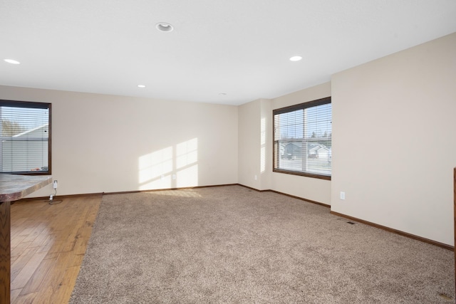 empty room featuring light hardwood / wood-style floors