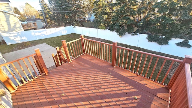 deck with a yard