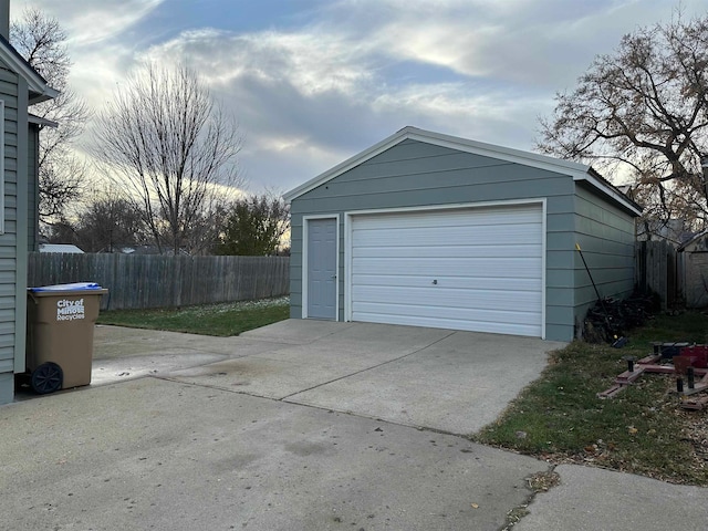 view of garage