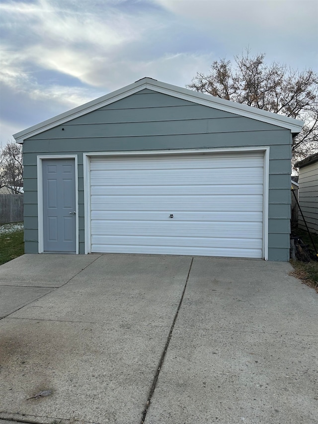 view of garage