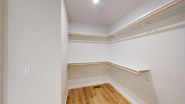 walk in closet featuring wood-type flooring