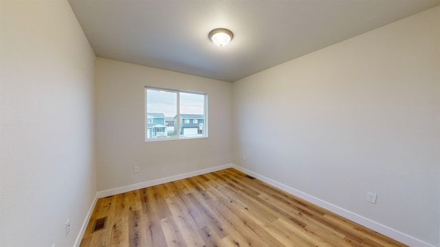 empty room featuring light wood-type flooring