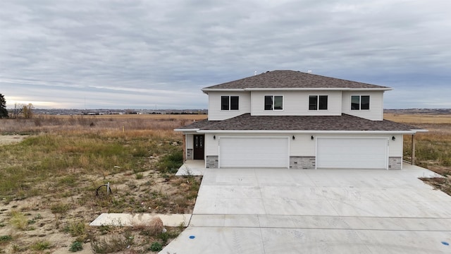 view of front property with a garage