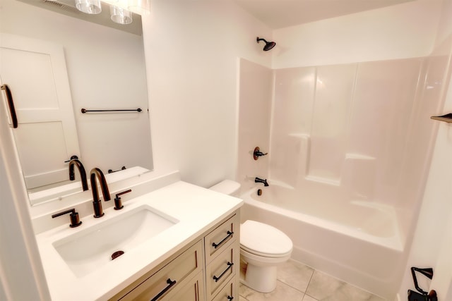 3308 23rd Ave NW, Minot, ND 58703 - full bathroom with tile patterned flooring, vanity, bathtub / shower combination, and toilet