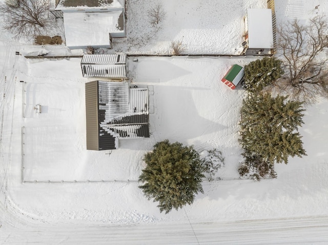 view of snowy aerial view