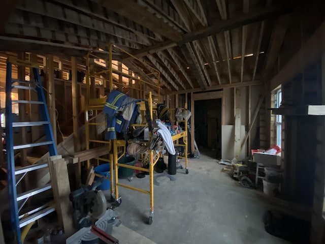 misc room featuring vaulted ceiling