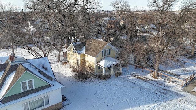 view of snowy aerial view