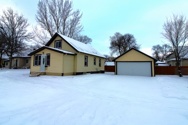 view of snow covered exterior