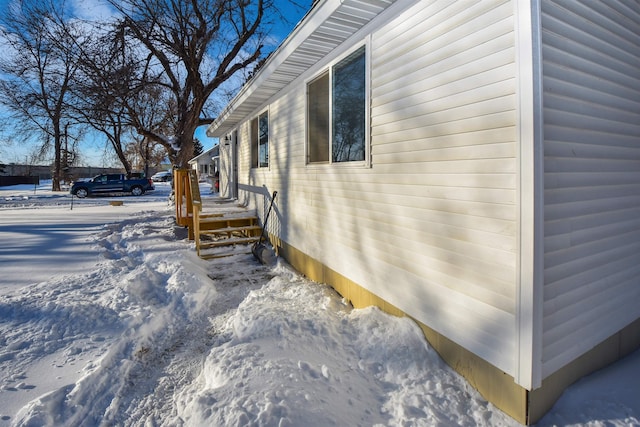 view of snowy exterior