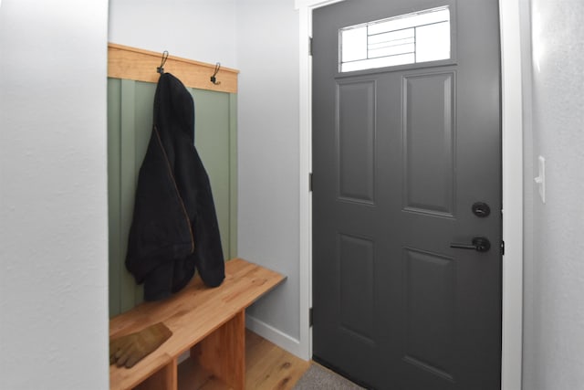 mudroom featuring hardwood / wood-style flooring