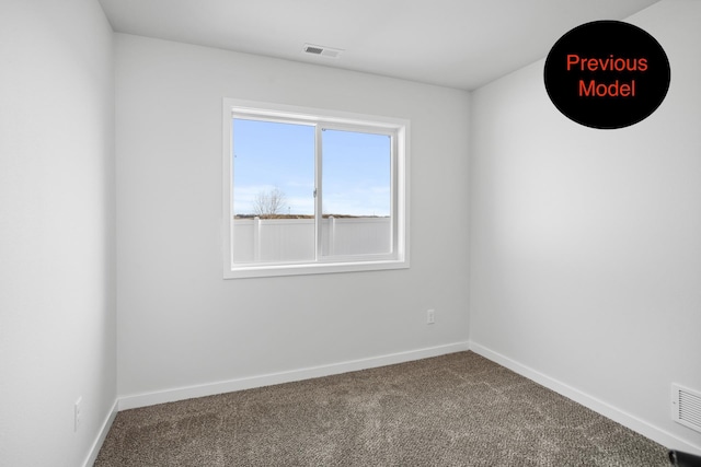 view of carpeted spare room