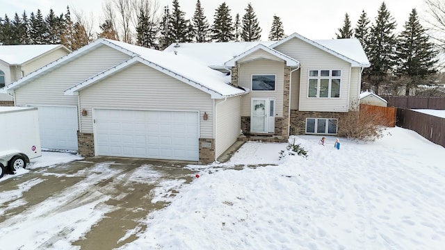 view of front of house with a garage