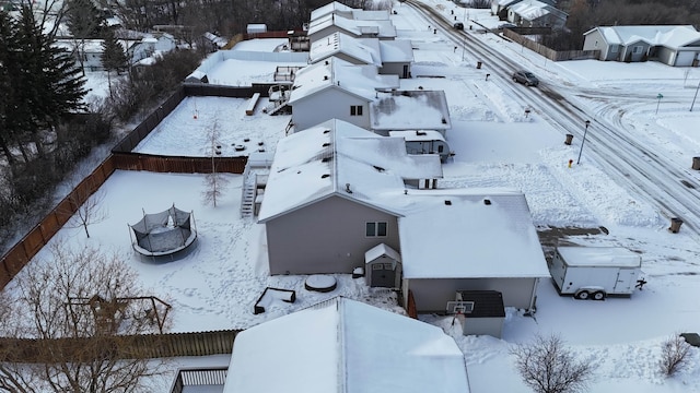 view of snowy aerial view