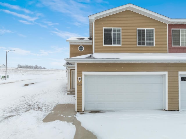 exterior space featuring a garage