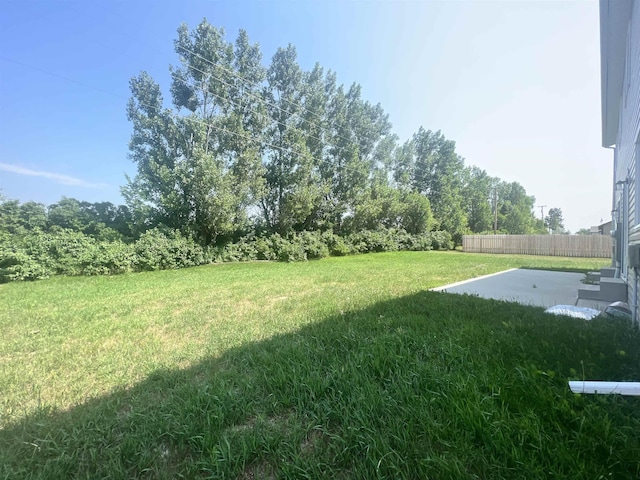 view of yard with a patio area