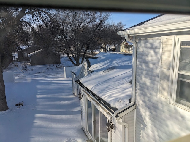 view of snowy exterior