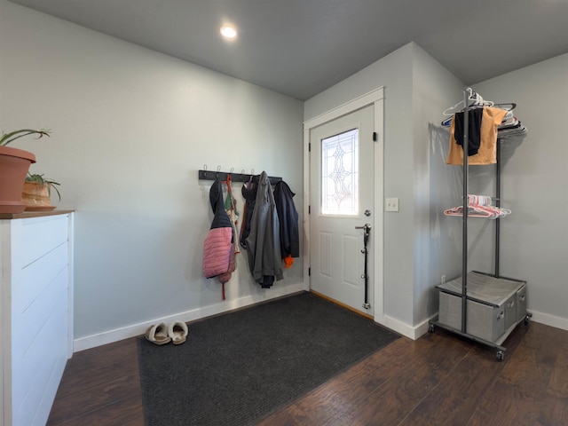 interior space featuring dark hardwood / wood-style flooring