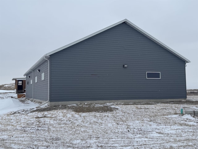 view of snow covered exterior