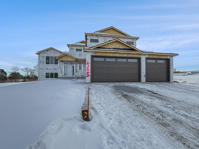 view of front of property featuring a garage