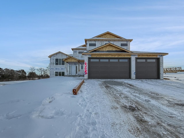 view of front of home with a garage