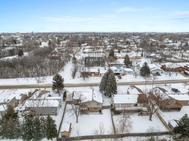 view of snowy aerial view