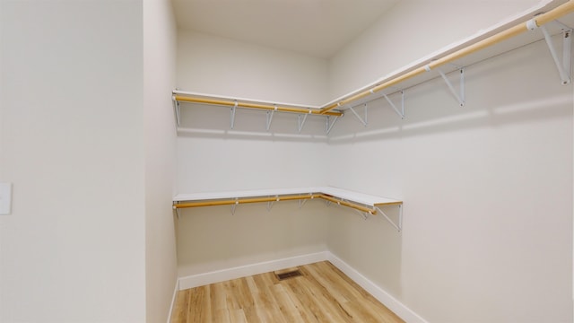 walk in closet featuring hardwood / wood-style flooring