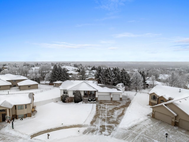 view of snowy aerial view