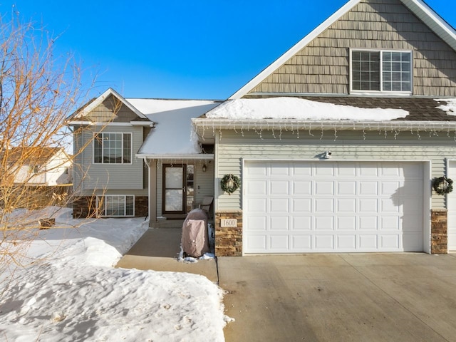 view of front of house featuring a garage