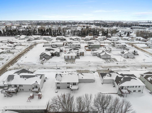 view of snowy aerial view