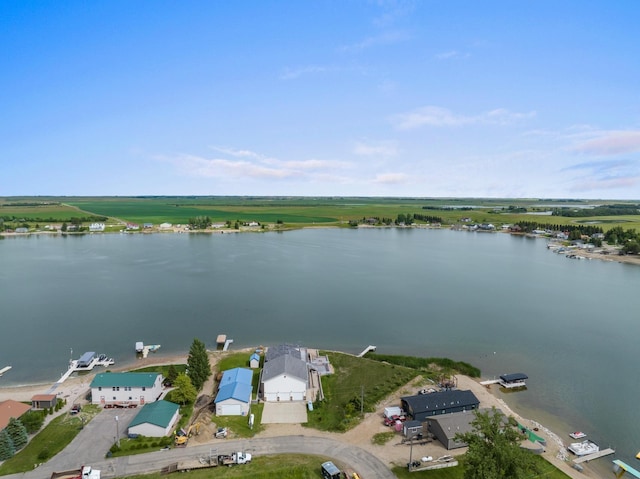 529 Rice Lake Rd, Rice Lake, ND 58735 - birds eye view of property featuring a water view