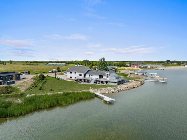 529 Rice Lake Rd, Rice Lake, ND 58735 - bird's eye view with a water view