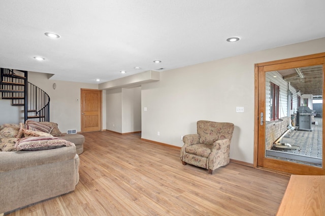 529 Rice Lake Rd, Rice Lake, ND 58735 - living room with light hardwood / wood-style floors