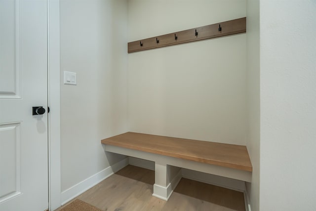 mudroom with light wood-type flooring