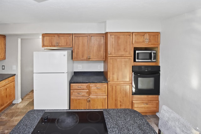 kitchen with black appliances