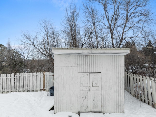 view of snow covered structure