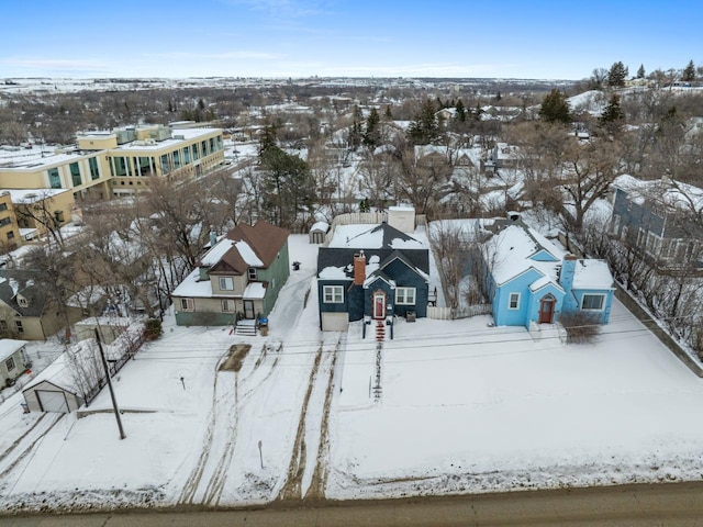 view of snowy aerial view