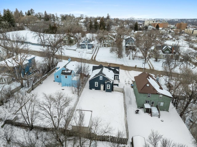 view of snowy aerial view