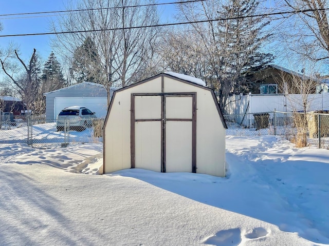 view of snow covered structure