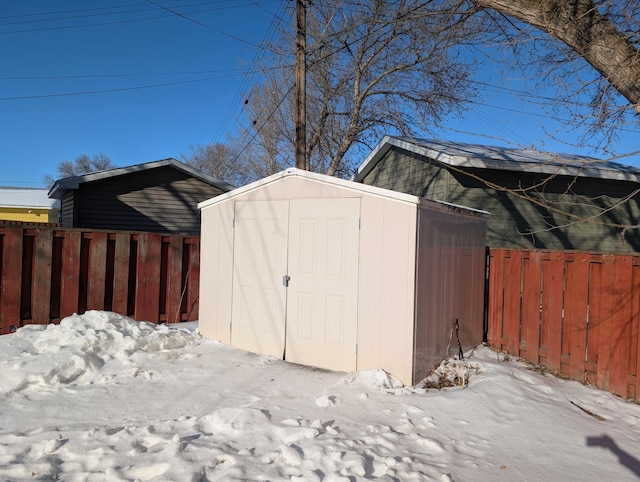 view of snow covered structure